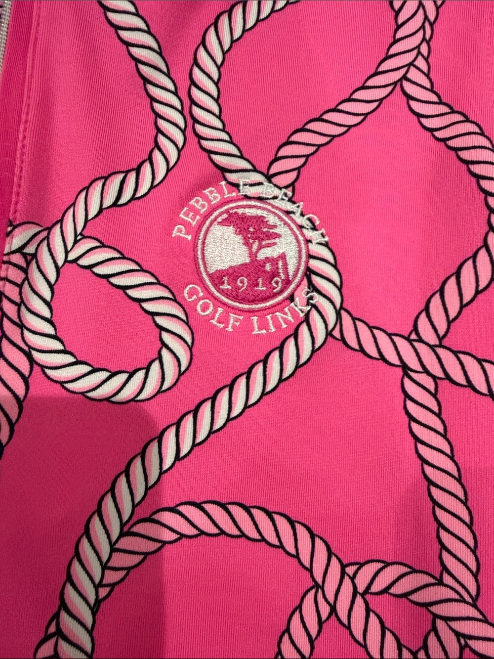 Tail Pink Rope-Print Pebble Beach Golf Shirt Size M - Picture 3 of 4